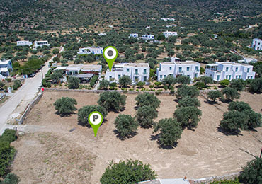 Το ξενοδοχείο-διαμερίσματα Εδέμ στη Σίφνο από ψηλά